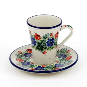 Filiżanka i spodek espresso F70 0,11l <br> 1535X Czerwony wianuszek